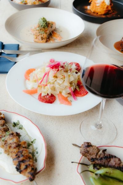 Florence by the Water table with food