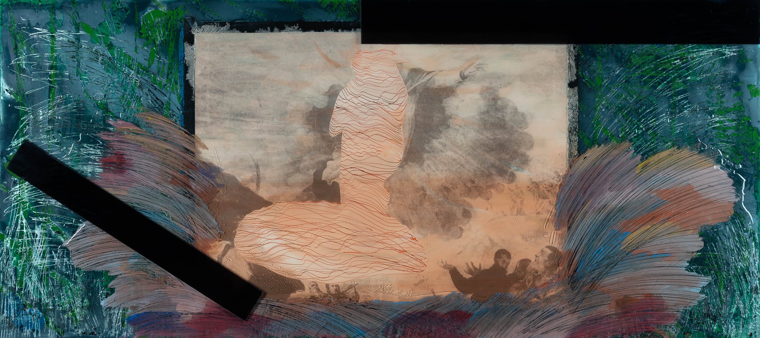 colvin emily returned 2021 68x30in mixed media on tempered glass